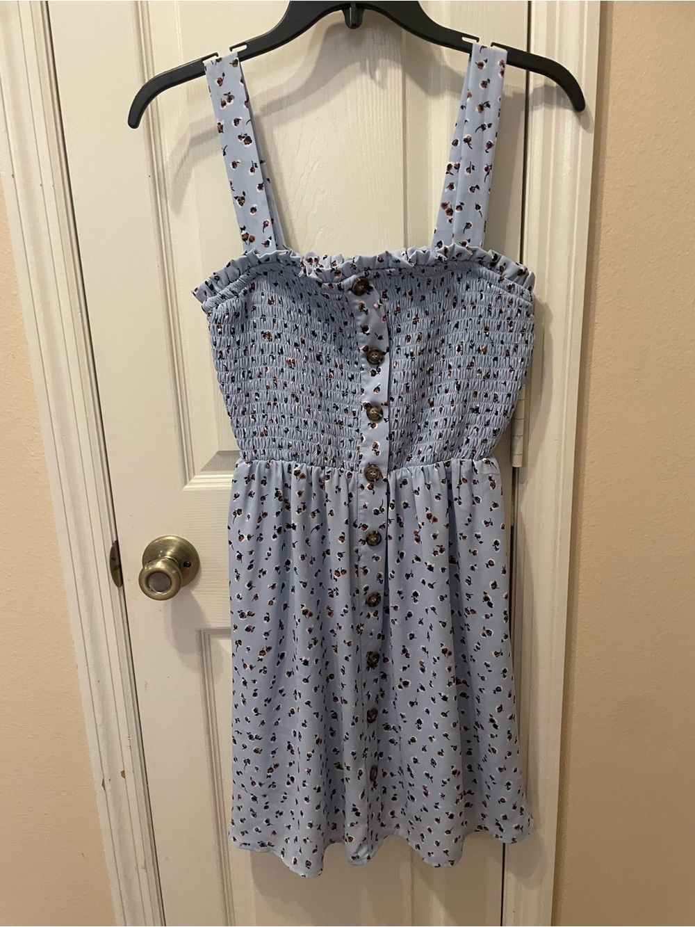 Sienna Sky Light Blue Floral Smocked Sundress